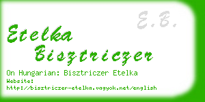 etelka bisztriczer business card